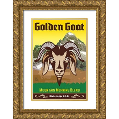 Golden Goat Gold Ornate Wood Framed Art Print with Double Matting by Has
