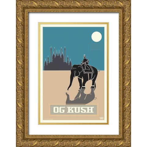 OG Kush Gold Ornate Wood Framed Art Print with Double Matting by Has