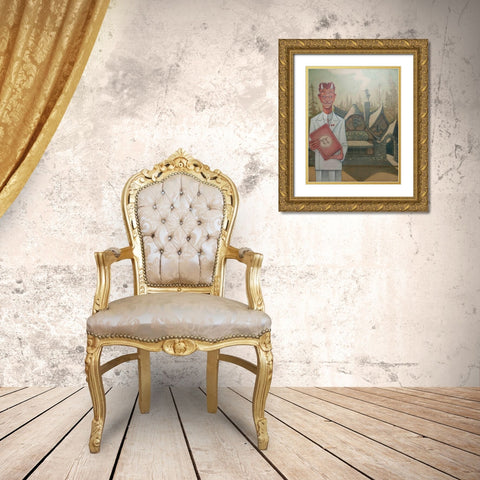 Texada Gold Ornate Wood Framed Art Print with Double Matting by Has