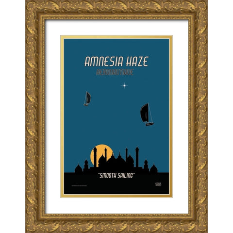Amnesia Haze Gold Ornate Wood Framed Art Print with Double Matting by Has