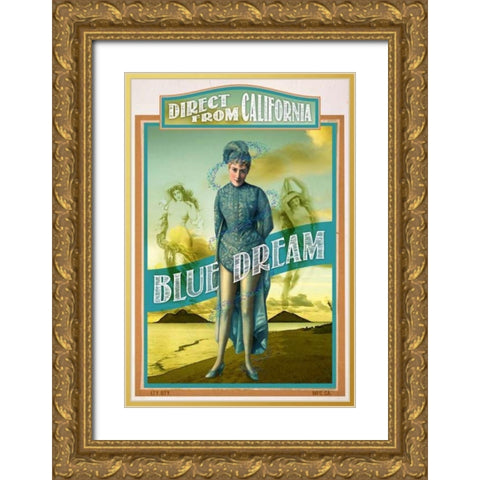 Blue Dream  Gold Ornate Wood Framed Art Print with Double Matting by Has