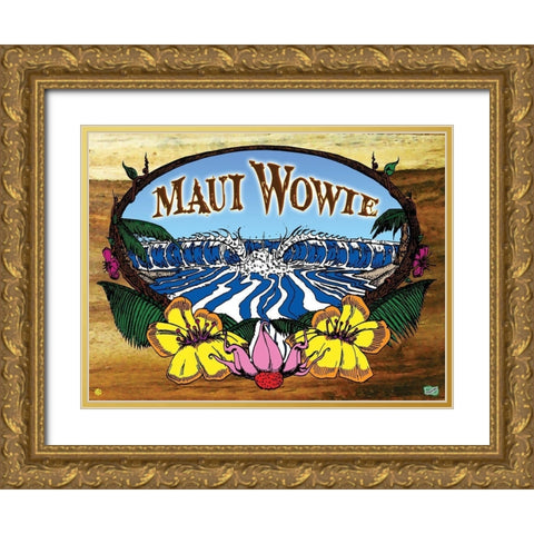 Maui Wowie Gold Ornate Wood Framed Art Print with Double Matting by Has