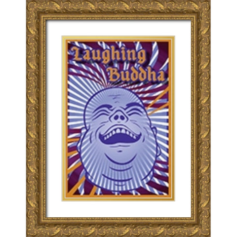 Laughing Gold Ornate Wood Framed Art Print with Double Matting by Has
