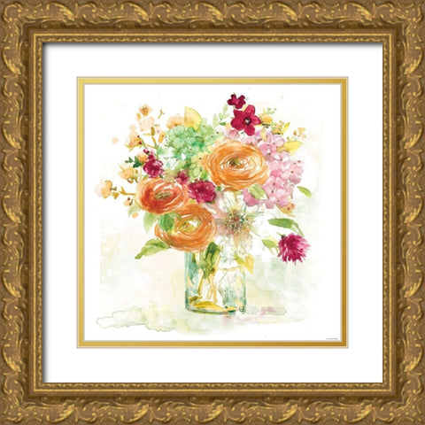 Garden Jar 6 Gold Ornate Wood Framed Art Print with Double Matting by Franklin, Elizabeth