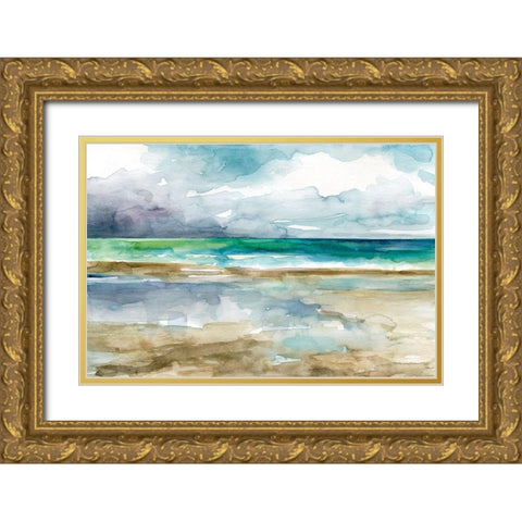 Low Tide 1 Gold Ornate Wood Framed Art Print with Double Matting by Franklin, Elizabeth