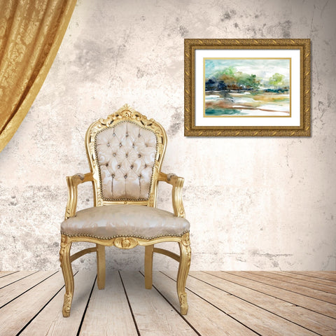 Tree Line 1 Gold Ornate Wood Framed Art Print with Double Matting by Franklin, Elizabeth