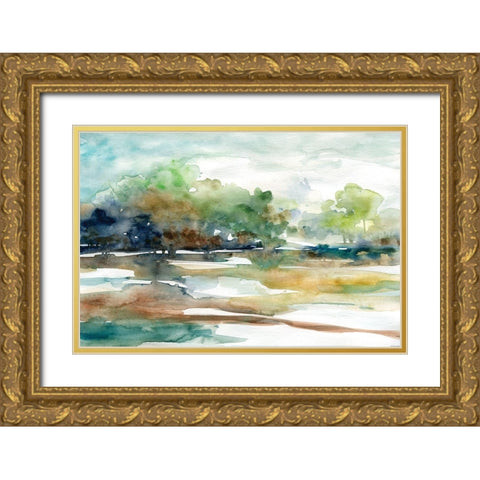 Tree Line 1 Gold Ornate Wood Framed Art Print with Double Matting by Franklin, Elizabeth