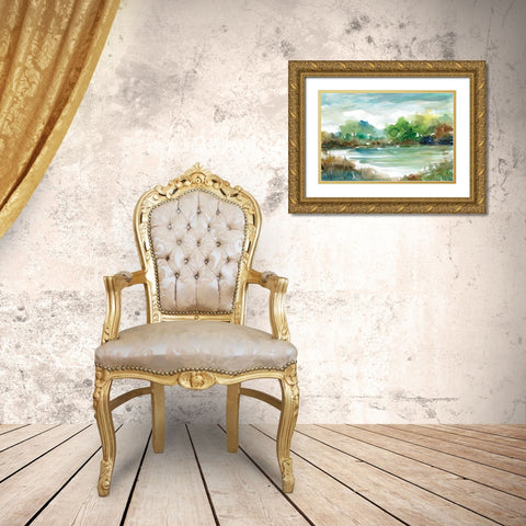 Tree Line 2 Gold Ornate Wood Framed Art Print with Double Matting by Franklin, Elizabeth