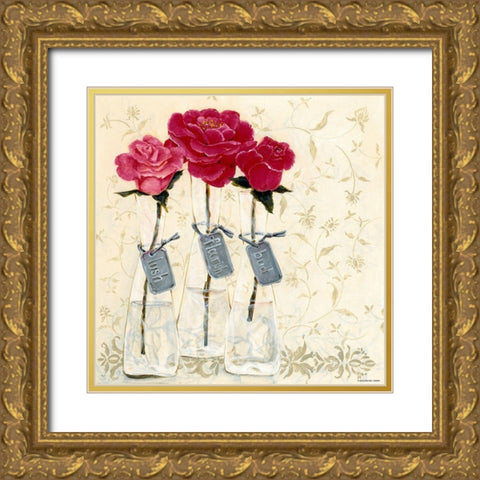 Inspired Pink Gold Ornate Wood Framed Art Print with Double Matting by Boem, O.