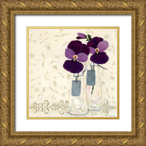 Inspired Purple Gold Ornate Wood Framed Art Print with Double Matting by Boem, O.