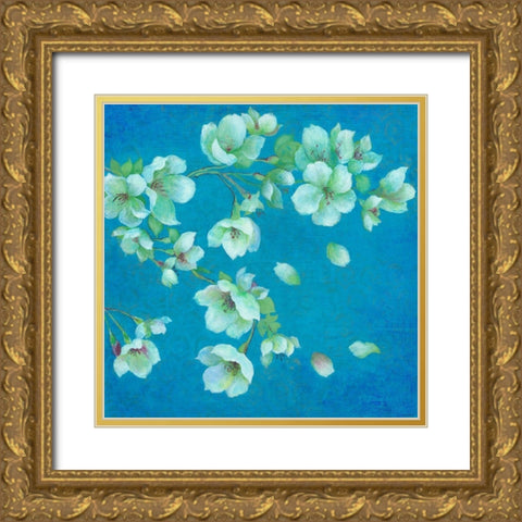 Cherry Blossom 1 Gold Ornate Wood Framed Art Print with Double Matting by TBS