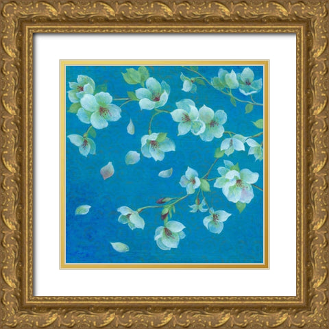 Cherry Blossom 2 Gold Ornate Wood Framed Art Print with Double Matting by TBS