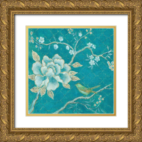 Birds and Blossoms 2 Gold Ornate Wood Framed Art Print with Double Matting by Summers, Elle
