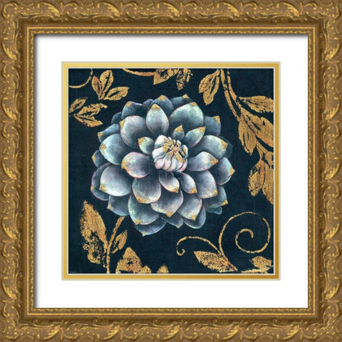Gold Tip Floral 1 Gold Ornate Wood Framed Art Print with Double Matting by TBS