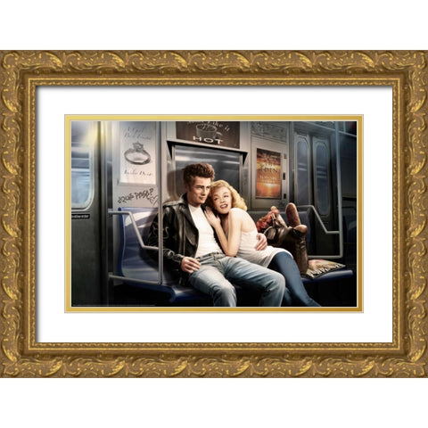 Subway Gold Ornate Wood Framed Art Print with Double Matting by Brando, JJ