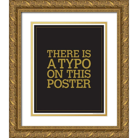 Typo Gold Ornate Wood Framed Art Print with Double Matting by Brando, JJ