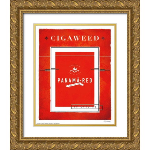 Panama Red Gold Ornate Wood Framed Art Print with Double Matting by Brando, JJ