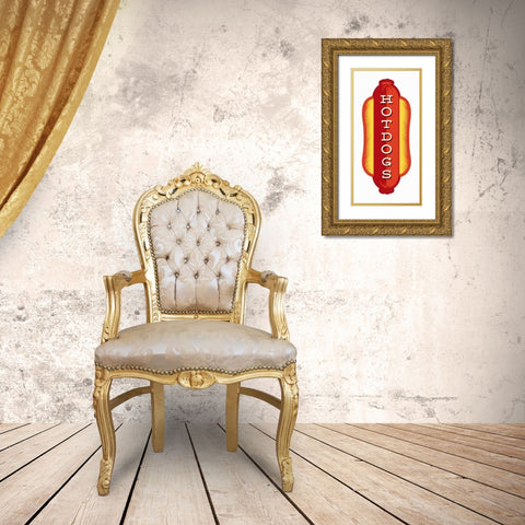 Hotdogs In White Gold Ornate Wood Framed Art Print with Double Matting by Brando, JJ