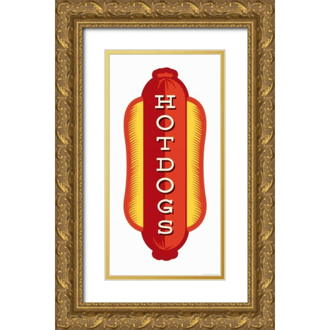 Hotdogs In White Gold Ornate Wood Framed Art Print with Double Matting by Brando, JJ