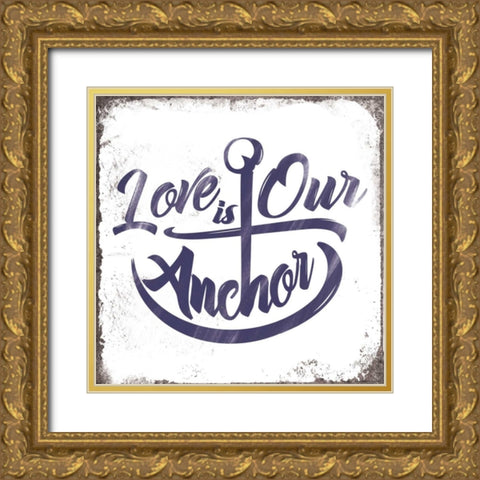 Love Anchor Gold Ornate Wood Framed Art Print with Double Matting by Brando, JJ