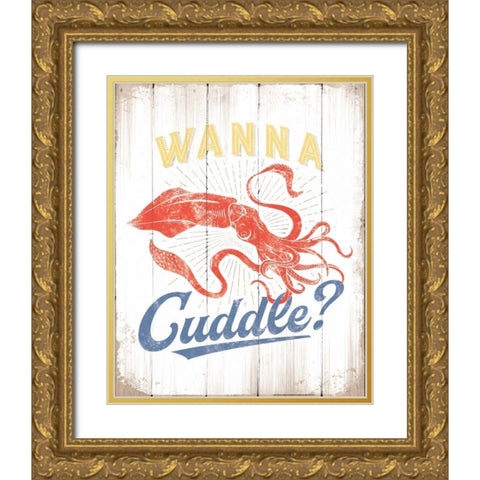 Wanna Cuddle Gold Ornate Wood Framed Art Print with Double Matting by Brando, JJ