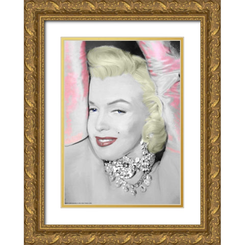 Diamonds are a Girls Best Friend Gold Ornate Wood Framed Art Print with Double Matting by Michael, Jerry
