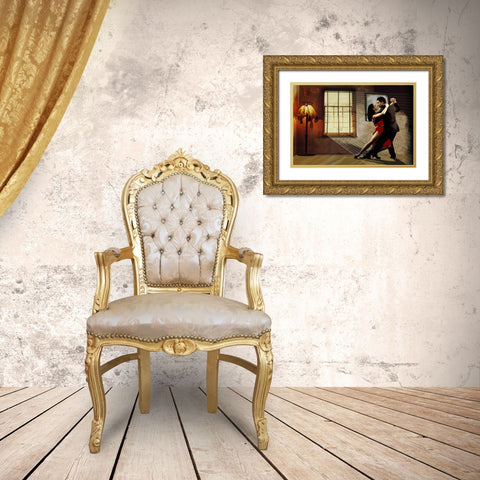 Tango Gold Ornate Wood Framed Art Print with Double Matting by Ketterl, Jim