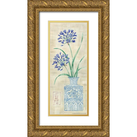 Asian Floral 2 Gold Ornate Wood Framed Art Print with Double Matting by Lake, Claire