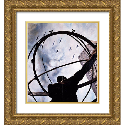 Atlas Gold Ornate Wood Framed Art Print with Double Matting by Gipe, L.