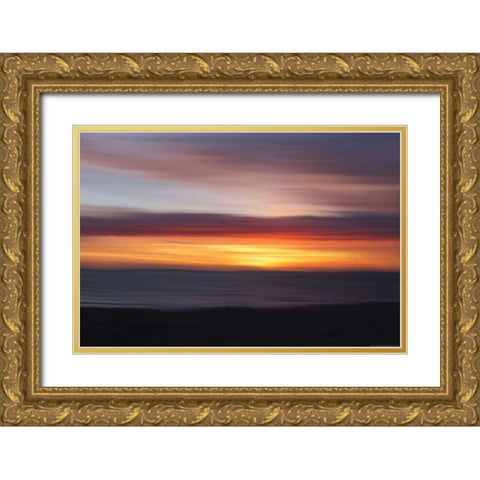 Ocean 3 Gold Ornate Wood Framed Art Print with Double Matting by Linden, Sally