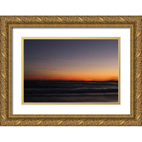 Ocean 4 Gold Ornate Wood Framed Art Print with Double Matting by Linden, Sally
