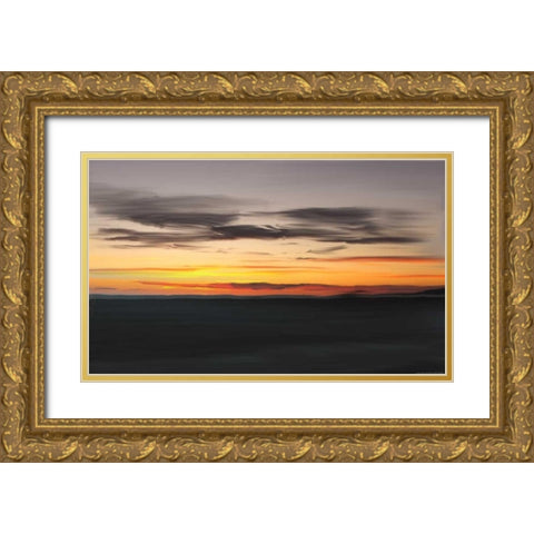 Ocean 10 Gold Ornate Wood Framed Art Print with Double Matting by Linden, Sally