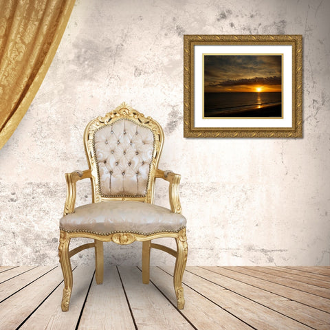 Clouds Of Light Gold Ornate Wood Framed Art Print with Double Matting by Linden, Sally
