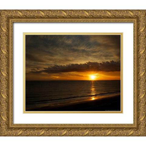 Clouds Of Light Gold Ornate Wood Framed Art Print with Double Matting by Linden, Sally