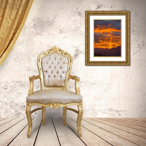 Lookout Mountian Gold Ornate Wood Framed Art Print with Double Matting by Linden, Sally