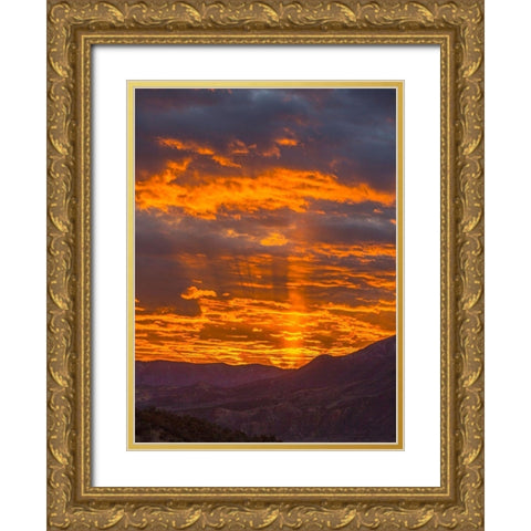 Lookout Mountian Gold Ornate Wood Framed Art Print with Double Matting by Linden, Sally