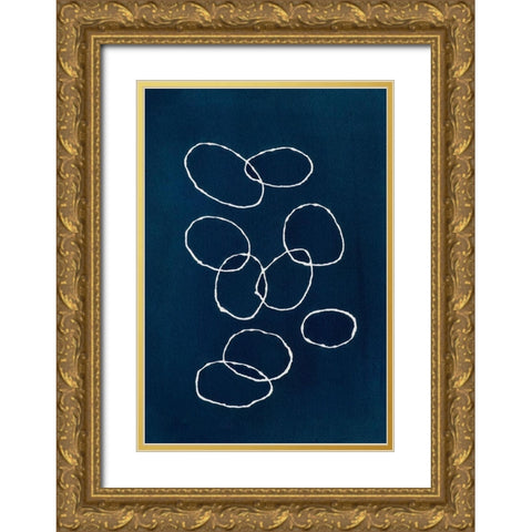 Circles Gold Ornate Wood Framed Art Print with Double Matting by Van, Laura