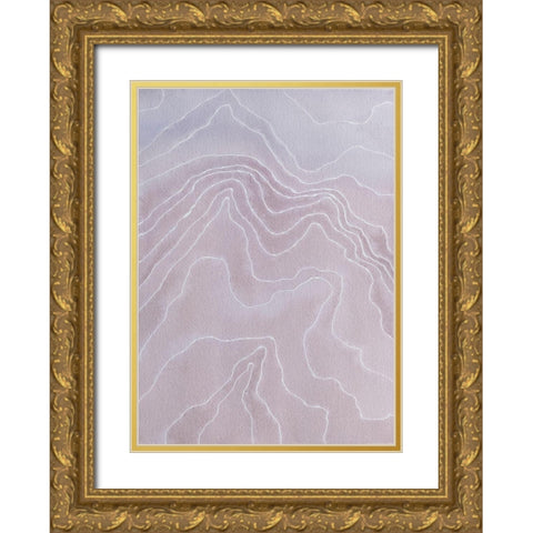 Mountian Tops Gold Ornate Wood Framed Art Print with Double Matting by Van, Laura