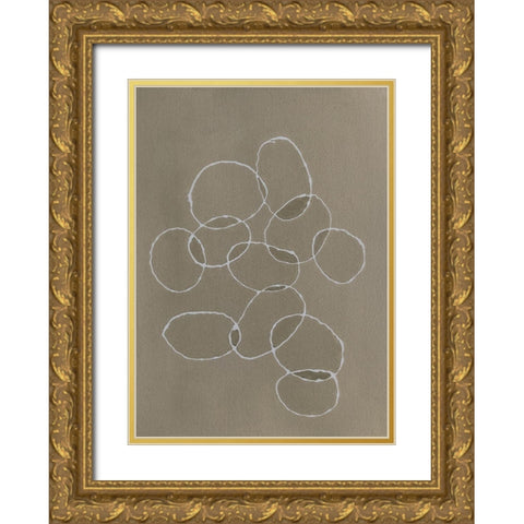 Intersect Brown Gold Ornate Wood Framed Art Print with Double Matting by Van, Laura