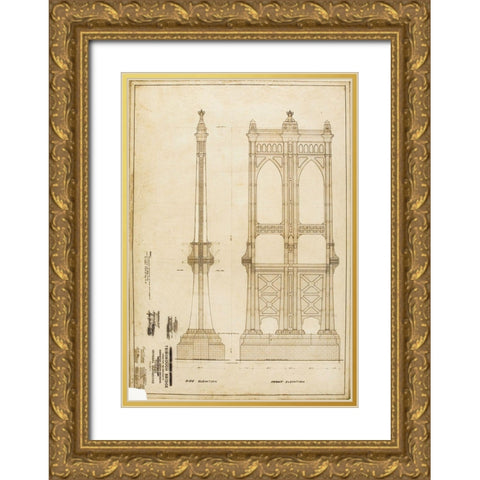 B And T Gold Ornate Wood Framed Art Print with Double Matting by MTA