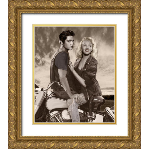 Sunset Ride Gold Ornate Wood Framed Art Print with Double Matting by Nelson, Josh