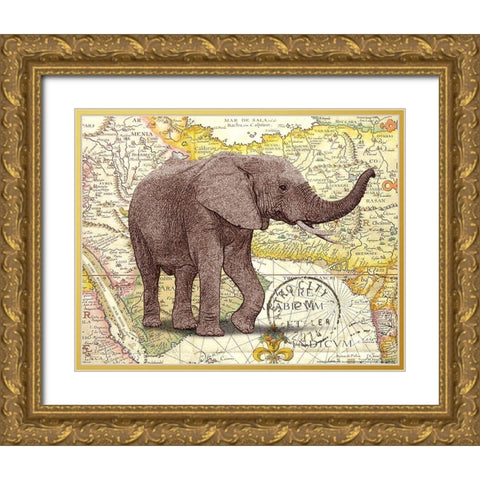 Trunk 1 Gold Ornate Wood Framed Art Print with Double Matting by Nobleworks, Inc.