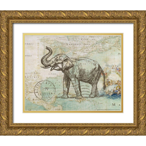 Trunk 2 Gold Ornate Wood Framed Art Print with Double Matting by Nobleworks, Inc.