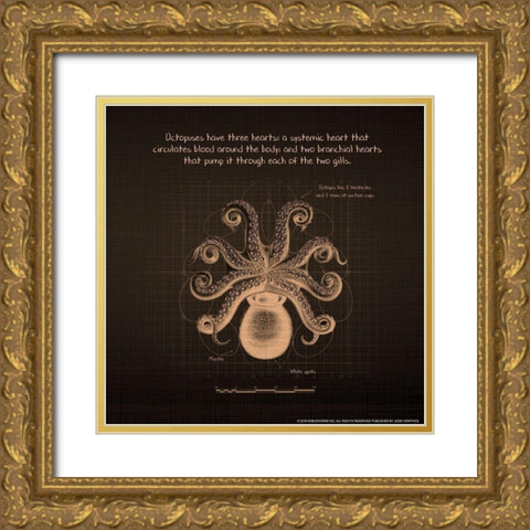 Octoprint 1 Gold Ornate Wood Framed Art Print with Double Matting by Nobleworks, Inc.
