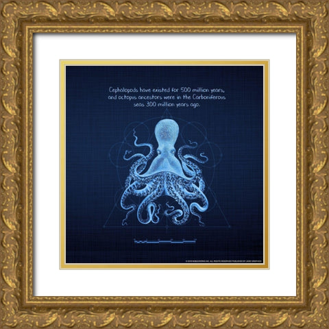 Octoprint 2 Gold Ornate Wood Framed Art Print with Double Matting by Nobleworks, Inc.