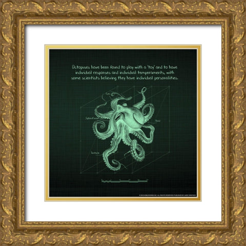 Octoprint 3 Gold Ornate Wood Framed Art Print with Double Matting by Nobleworks, Inc.