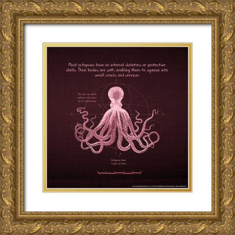 Octoprint 4 Gold Ornate Wood Framed Art Print with Double Matting by Nobleworks, Inc.
