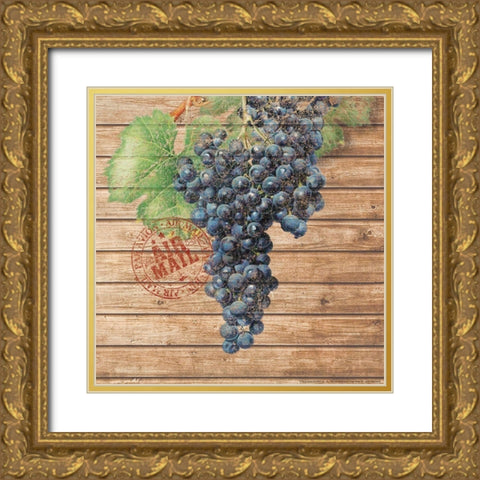 Grapes A Gold Ornate Wood Framed Art Print with Double Matting by Nobleworks, Inc.