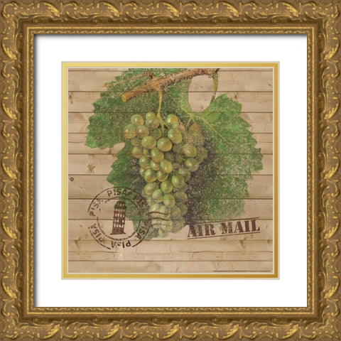 Grapes D Gold Ornate Wood Framed Art Print with Double Matting by Nobleworks, Inc.