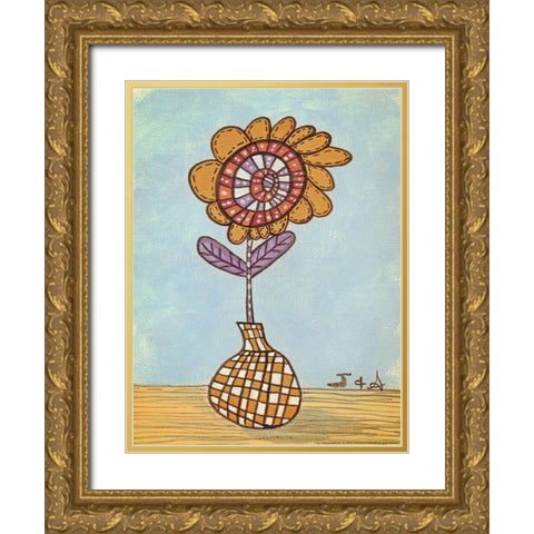 Kids Pix 1 Gold Ornate Wood Framed Art Print with Double Matting by Nobleworks, Inc.